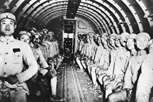 Infantrymen Prints: Chinese troops on U. S. army plane