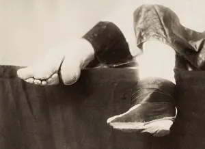 Bygone Prints: Chinese woman with bound feet, China