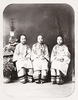 Ethnicity Prints: Three Chinese women with bound feet, China