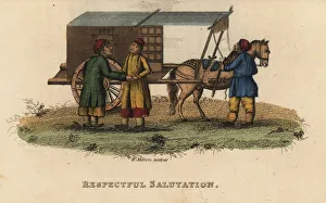 Freschi Collection: Chinese youth alighting from his carriage