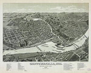 1886 Collection: Chippewa-Falls, Wis. County-seat of Chippewa-County. 1886. P