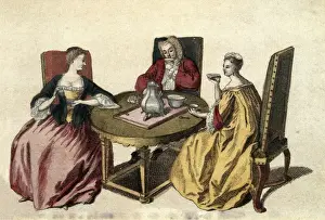 Chocolat Prints: Chocolat time (18th c. ). Engraving
