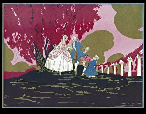 Chocolate box design, 18th century scenes