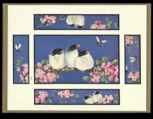 Chocolate box design, birds and bees