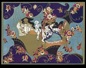 Serenading Prints: Chocolate box design, couple in a garden