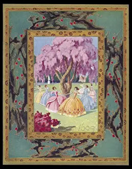 Pastel Prints: Chocolate box design, ladies dancing