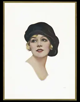 Floppy Prints: Chocolate box design, lady in black hat