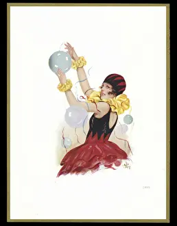 Streamers Prints: Chocolate box design, lady in carnival costume