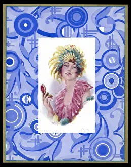 Circles Prints: Chocolate box design, lady in fancy dress