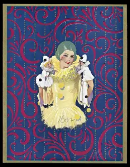 Chocolate box design, Pierrot woman