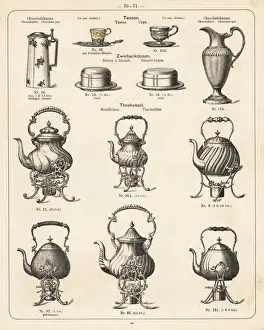 Catalog Prints: Chocolate pot, tea cut, biscuit box, tea pot, etc