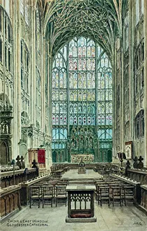 Pulpit Prints: Choir and East Window, Gloucester Cathedral, Gloucestershire