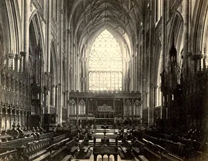 Minster Prints: Choir stalls, York Minster, Yorkshire