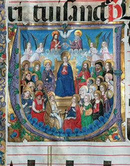 Script Gallery: Choirbook number 3. Gregorian chant. 15th. century. Coronati