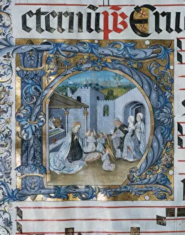 Manger Gallery: Choirbook number 5. Gregorian chant. 15th. century. The Nati