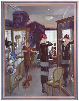 Choosing hats for the Spring, 1925