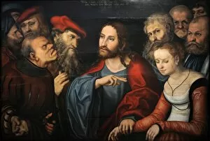 Images Dated 11th April 2012: Christ and the Adulteress by Lucas Cranach the Elder