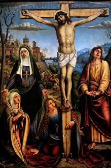 Pier Collection: Christ on the cross, the Three Marys on mourning by John