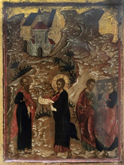 Images Dated 5th October 2014: Christ reading Abgars letter. Moscow, early 17th century. N