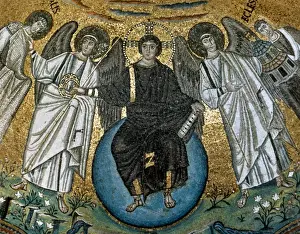 Majesty Prints: Christ surrounded by angels, St. Vitalis and Bishop Ecclesiu