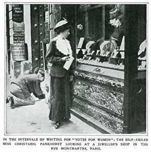 Images Dated 23rd July 2019: Christabel Pankhurst self-exiled in Paris 1912