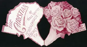 Cutout Prints: The Christian by Hall Caine, Wentworth Crokes Company - a bouquet of roses addressed t