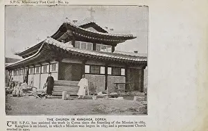 Korea Prints: Christian Missionary Church on Ganghwa Island, Korea