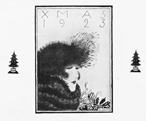 Guiseppe Prints: Christmas 1923 Art deco sketch by G. Peres