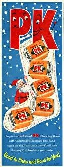Images Dated 7th September 2017: Christmas advertisement, Wrigleys PK Chewing Gum