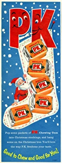 Images Dated 7th September 2017: Christmas advertisement, Wrigleys PK Chewing Gum