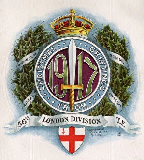 Images Dated 15th February 2017: Christmas card, 56th London Division Territorial Force