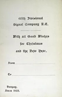 Images Dated 15th May 2012: Christmas Card 68th Divisional Signal Company