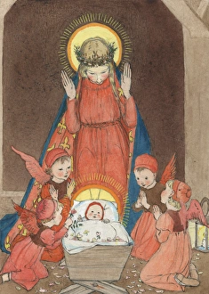 Manger Gallery: Christmas card design by Muriel Dawson