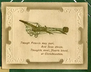 Christmas card, early aeroplane