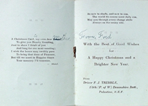 Images Dated 1st May 2012: Christmas card - Egyptian Expeditionary Force - WWI era
