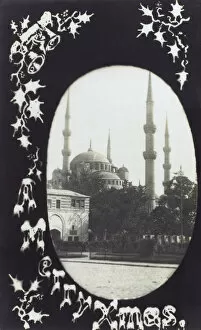 A Christmas Card featuring a Mosque