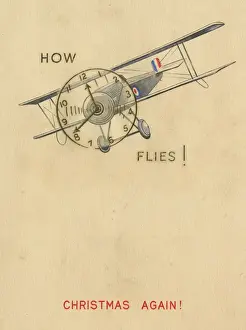 Christmas card - First World War biplane
