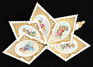 Christmas card in the form of a fan