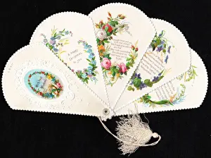 Christmas card in the form of a fan