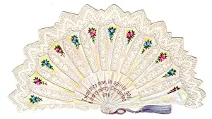 Christmas card in the form of a fan