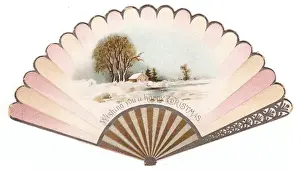 Christmas card in the form of a fan