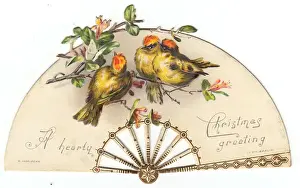 Christmas card in the form of a fan