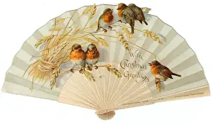 Christmas card in the form of a fan