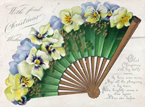 Christmas card in the form of a fan