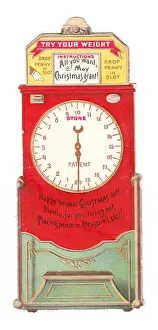 Christmas card in the form of weight scales