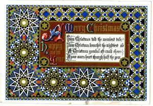 Christmas card with geometrical designs