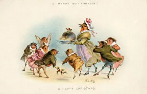 Puddings Gallery: Christmas card, A Merry Go Rounder