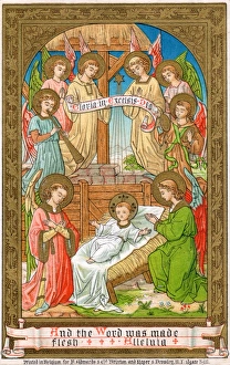 Manger Gallery: Christmas card with nativity scene