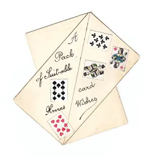Christmas card with playing cards