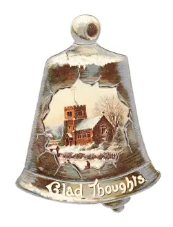 Christmas card in the shape of a bell